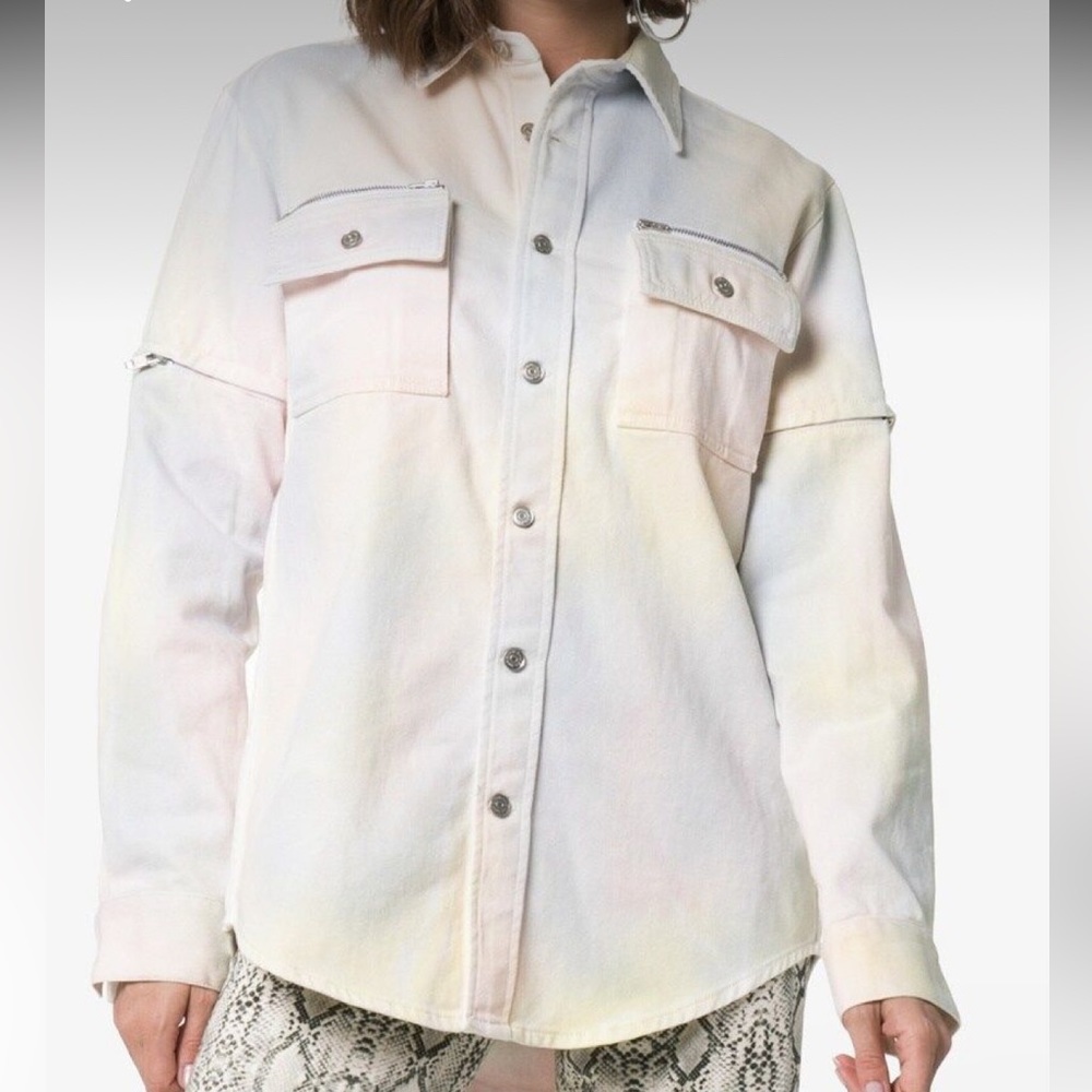 GANNI Hopewell Tie-Dye Denim Shirt